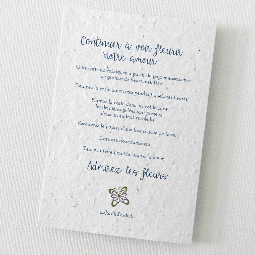 carte de remerciements mariage écoresponsable