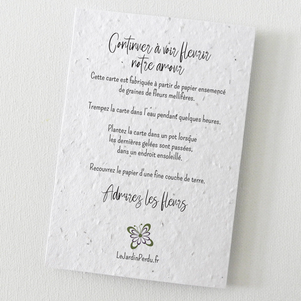 carte de remerciements mariage à planter 