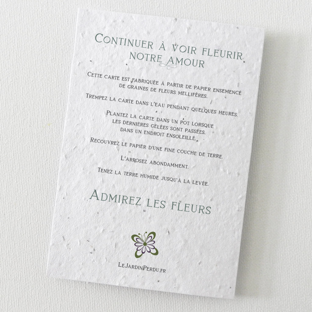 carte de remerciements mariage à planter 