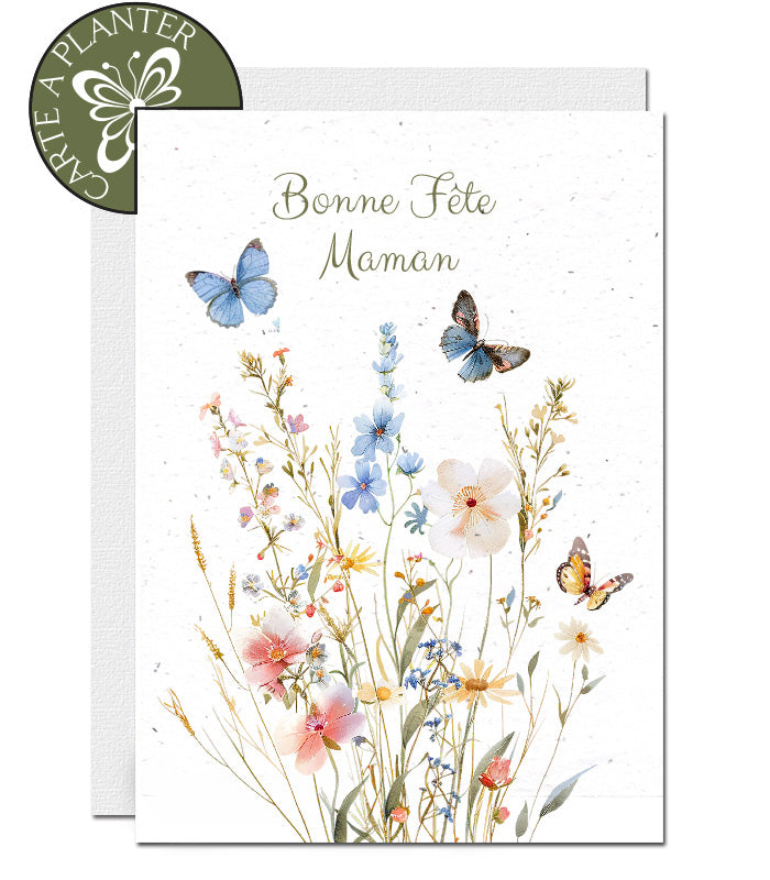 Carte fête des meres papier ensemencé