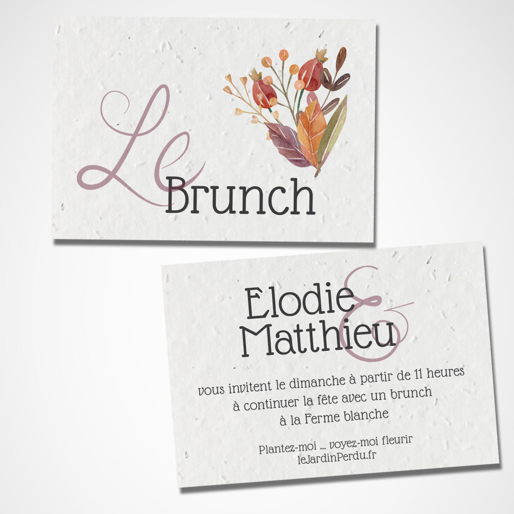 carte le brunch mariage écoresponsable papier ensemencé