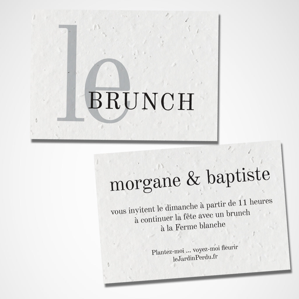 carte le brunch mariage écoresponsable papier ensemencé