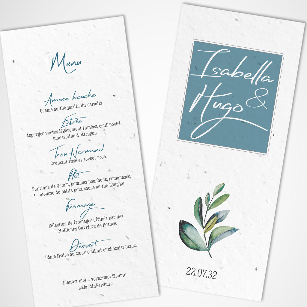 carte menu à planter