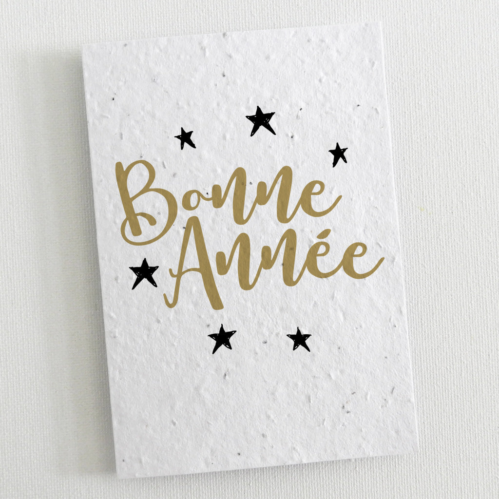 Carte bonne année papier ensemencé