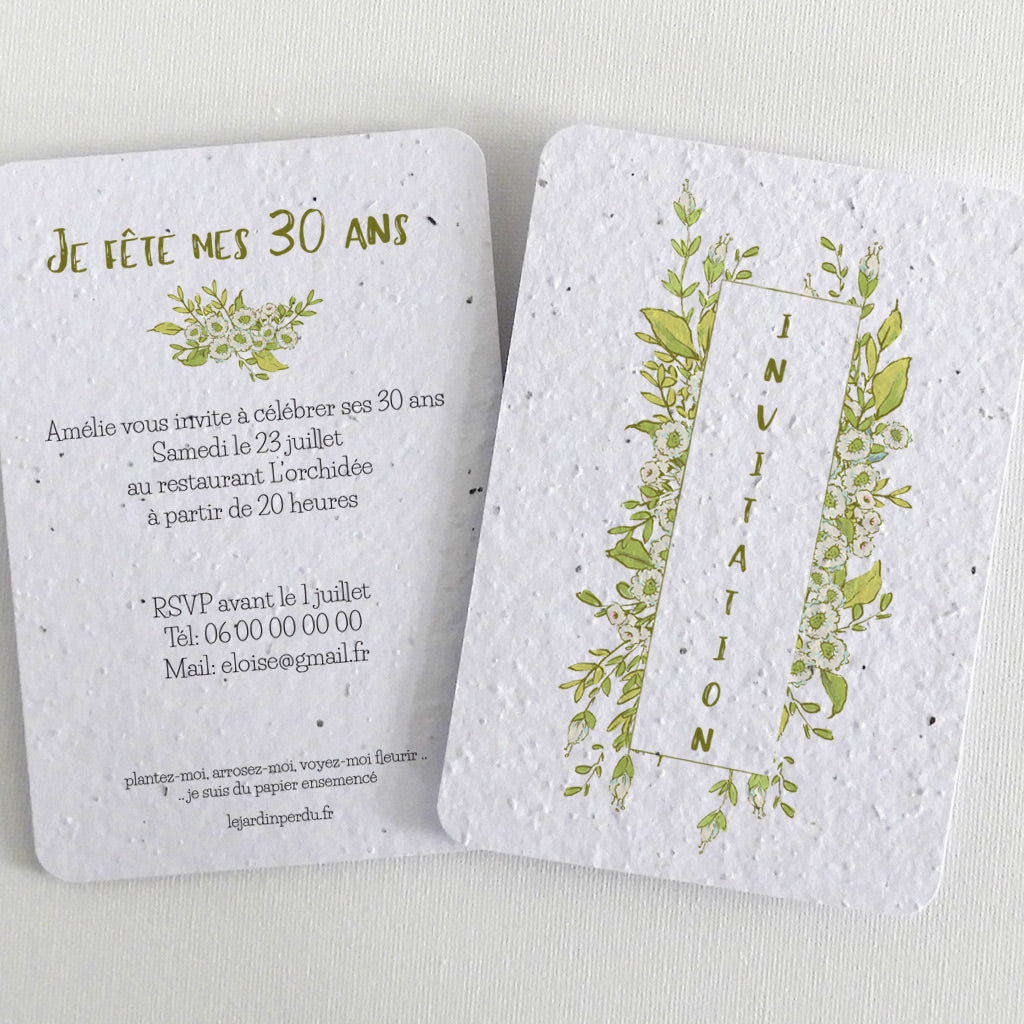 carte d'invitation à planter 