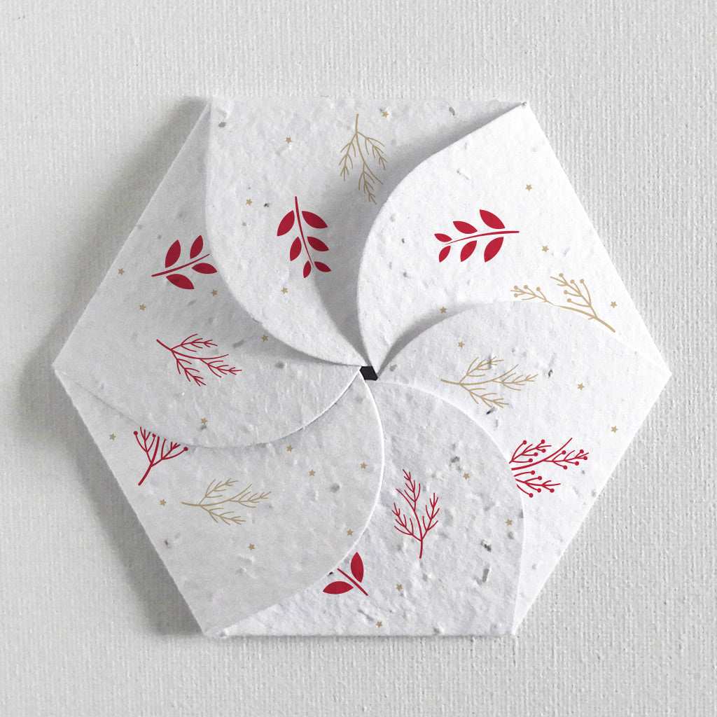carte de Noël  papier ensemencé