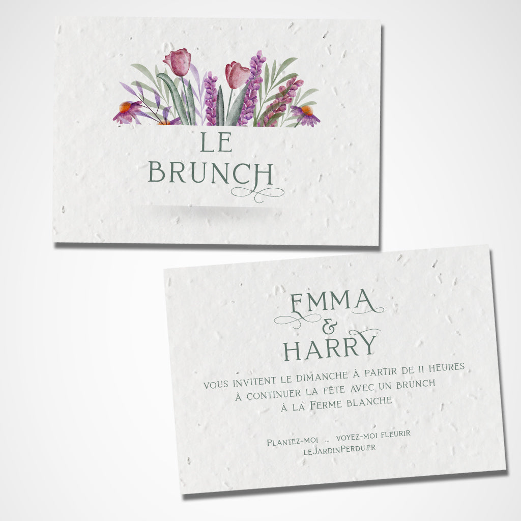 carte le brunch mariage écoresponsable papier ensemencé