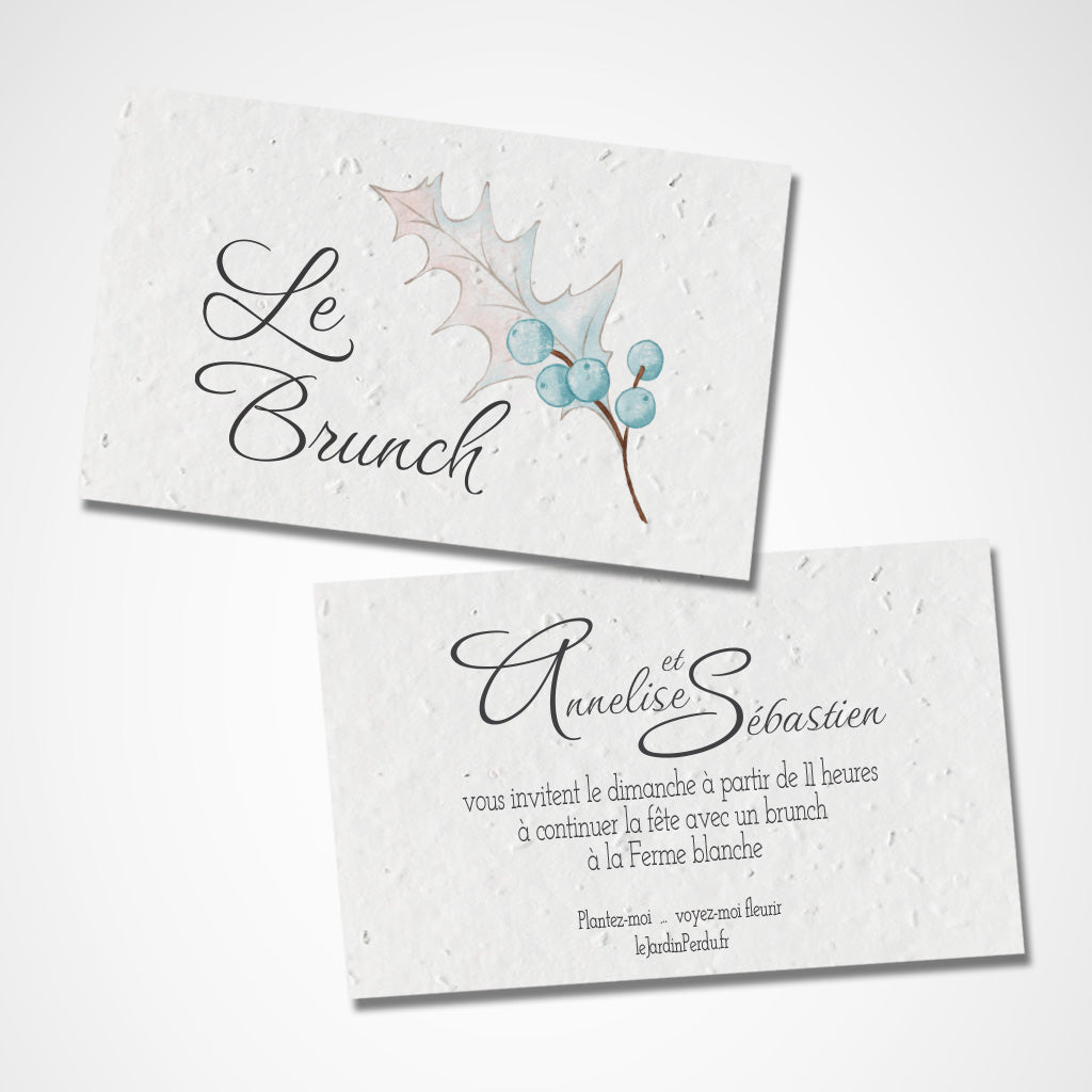 carte le brunch mariage écoresponsable papier ensemencé