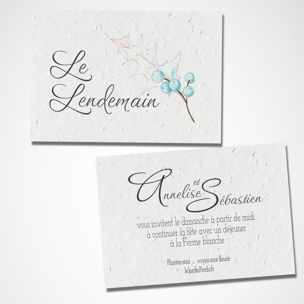 carte le lendemain mariage à planter 