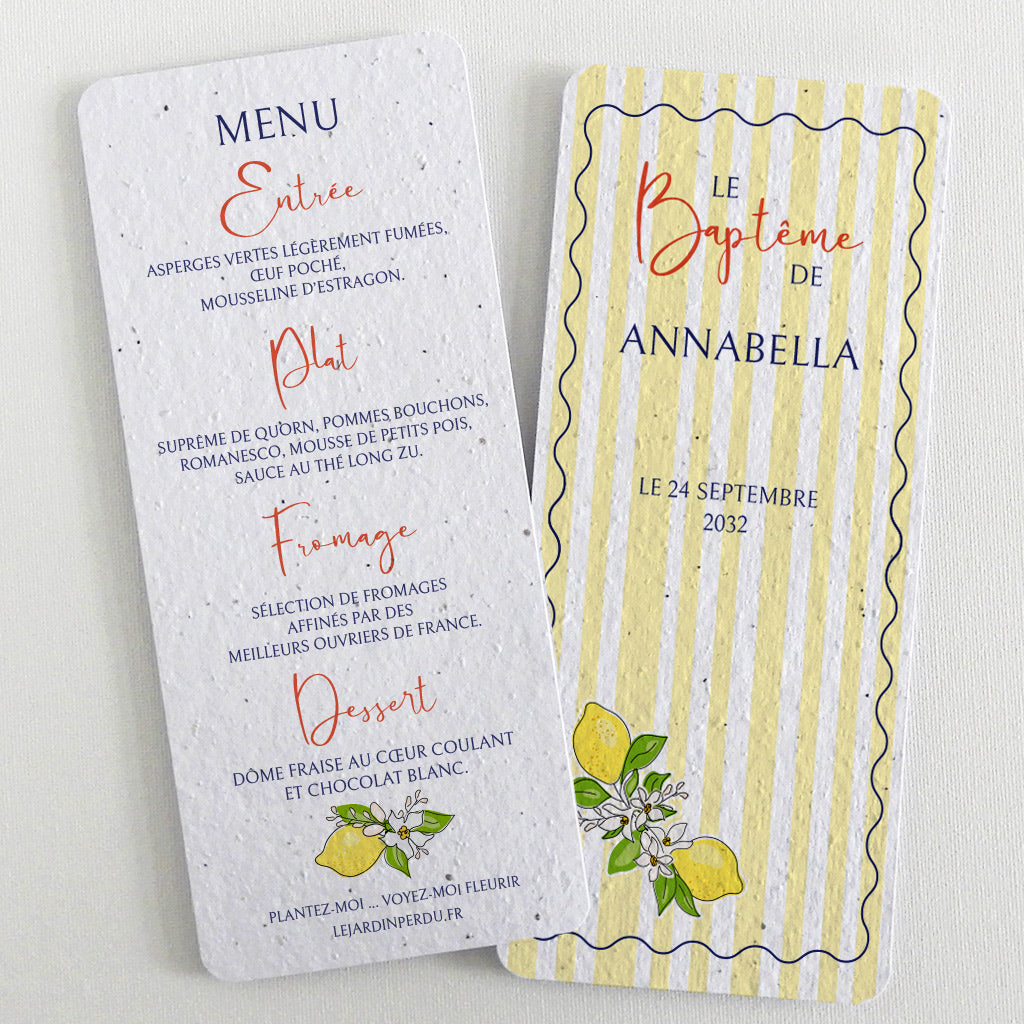 carte menu à planter Dolce Vita