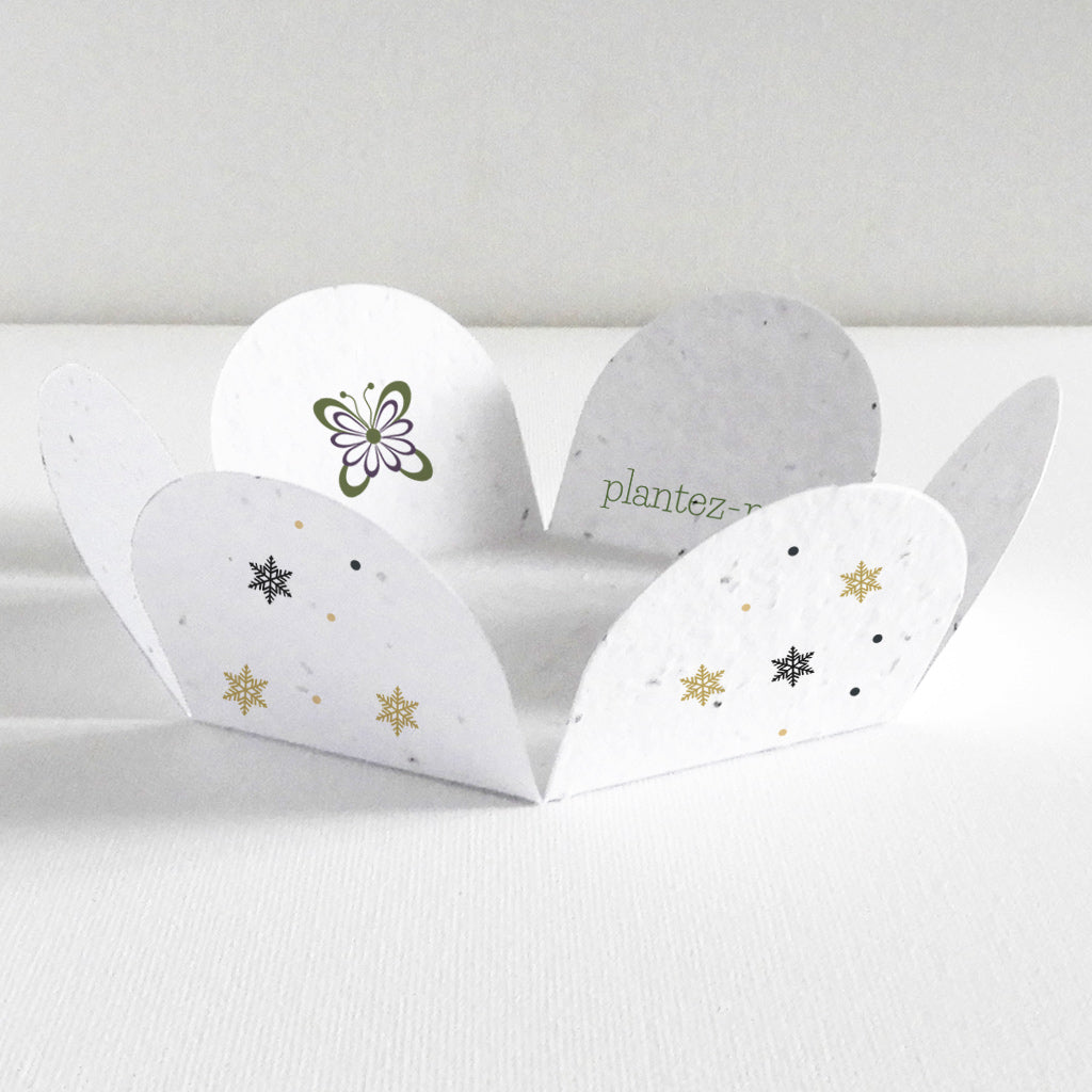 carte pétale à planter Noël