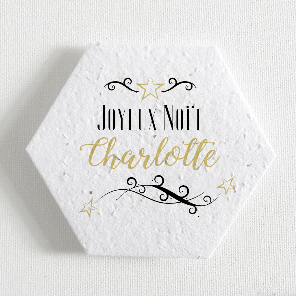 carte pétale papier ensemencé Noël