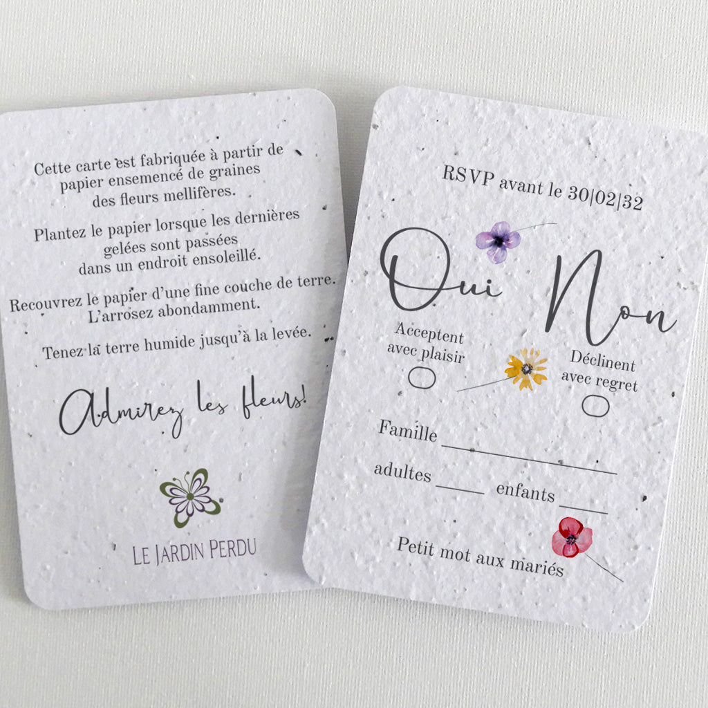 carte rsvp à planter