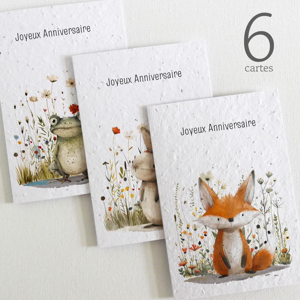 cartes d&#39;anniversaire papier ensemencé