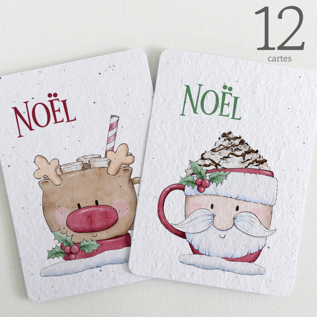 Cartes de Noël papier ensemencé