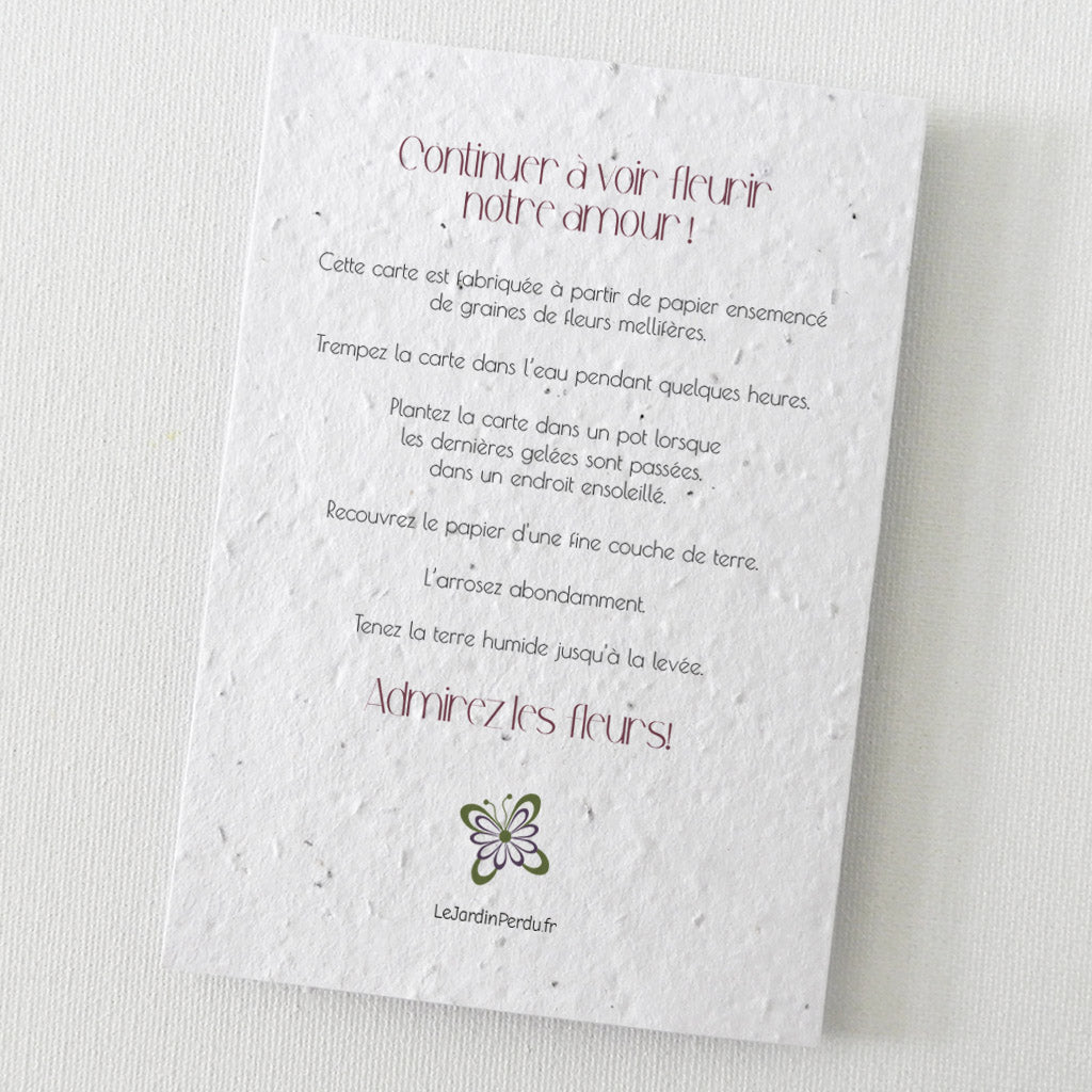 cartes de remerciements mariage à planter 