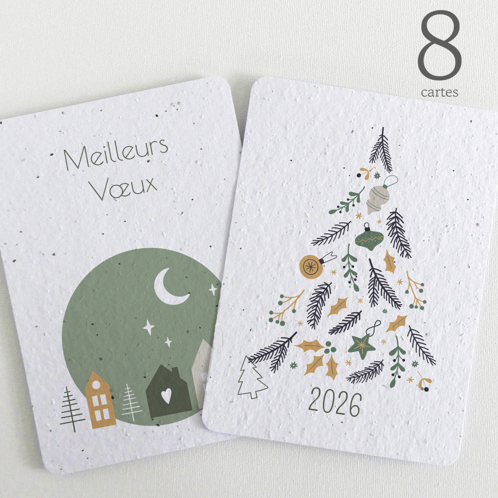 cartes meilleurs vœux 2026 papier ensemencé