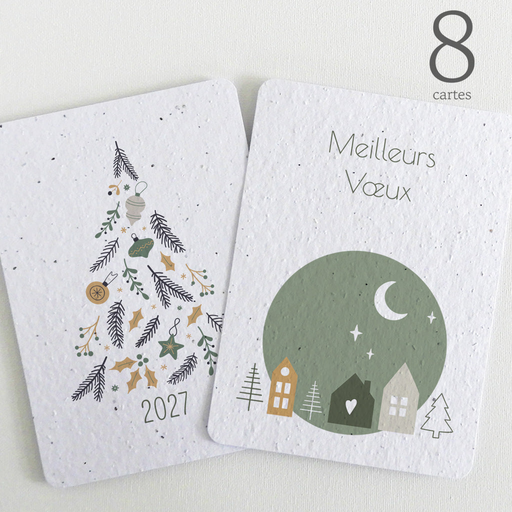 cartes meilleurs vœux 2027 papier ensemencé