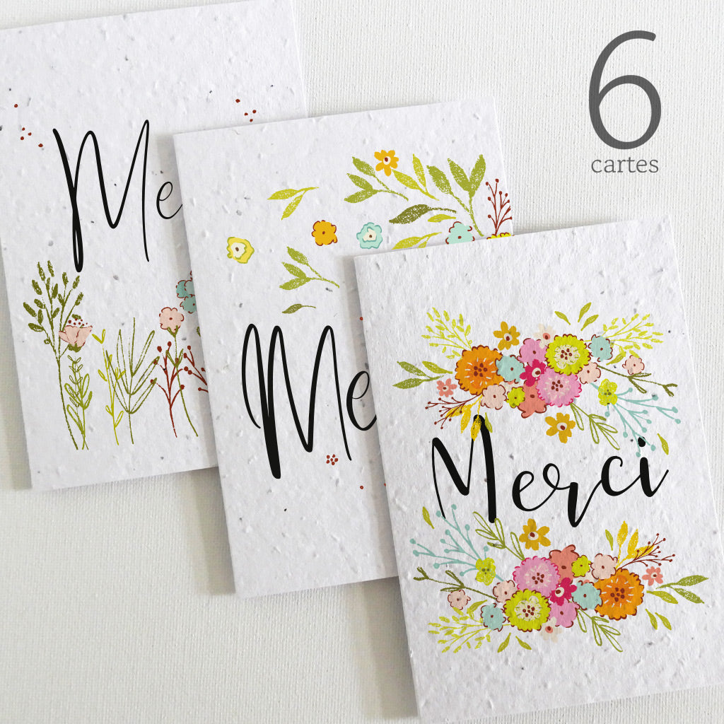 cartes papier ensemencé remerciements