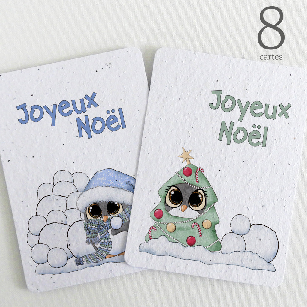 Cartes de Noël papier ensemencé