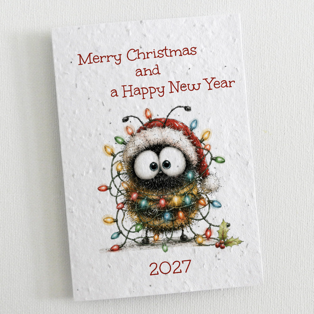 Set of 12 Plantable Christmas/New Year Cards - Bees