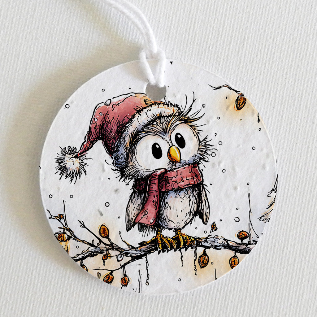 Étiquette de Noël papier ensemencé