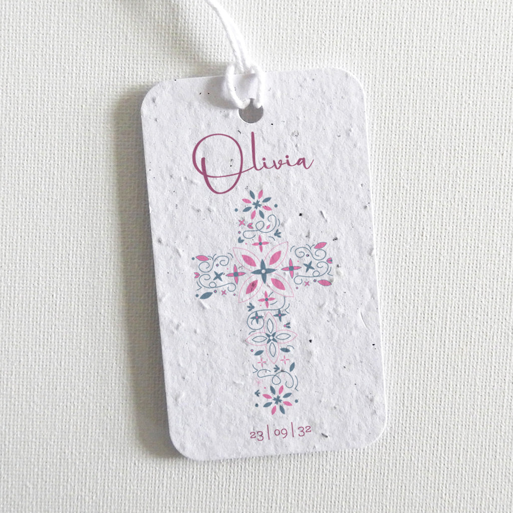 Étiquette baptême à planter