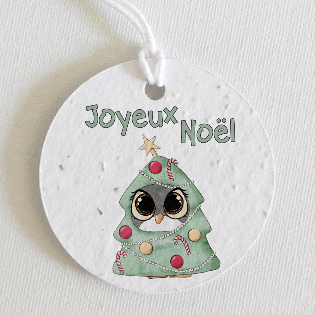 étiquettes papier ensemencé Noël