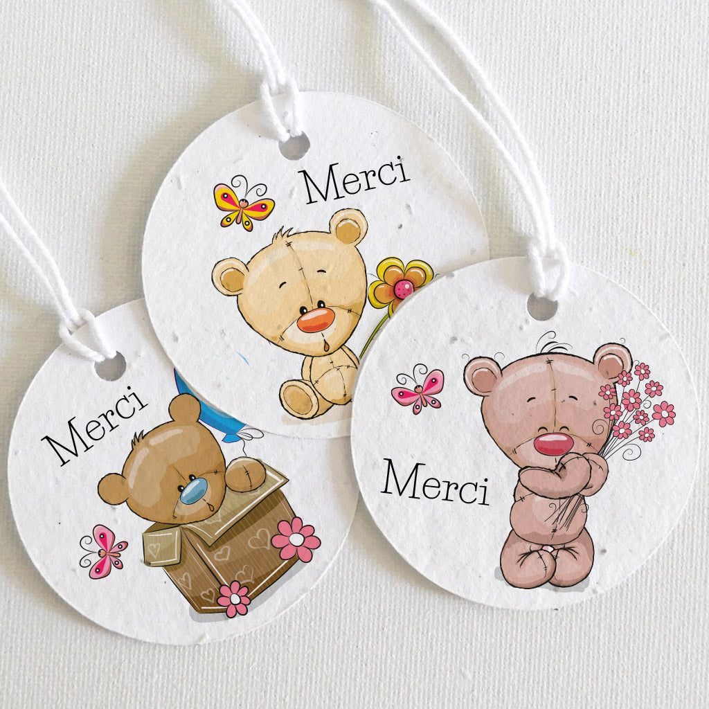 Étiquettes cadeaux à planter merci
