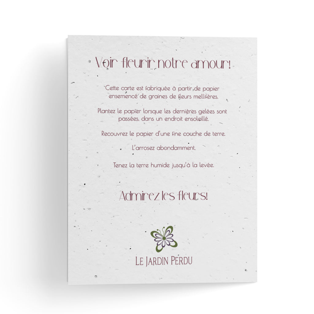 Faire-part de mariage papier ensemencé