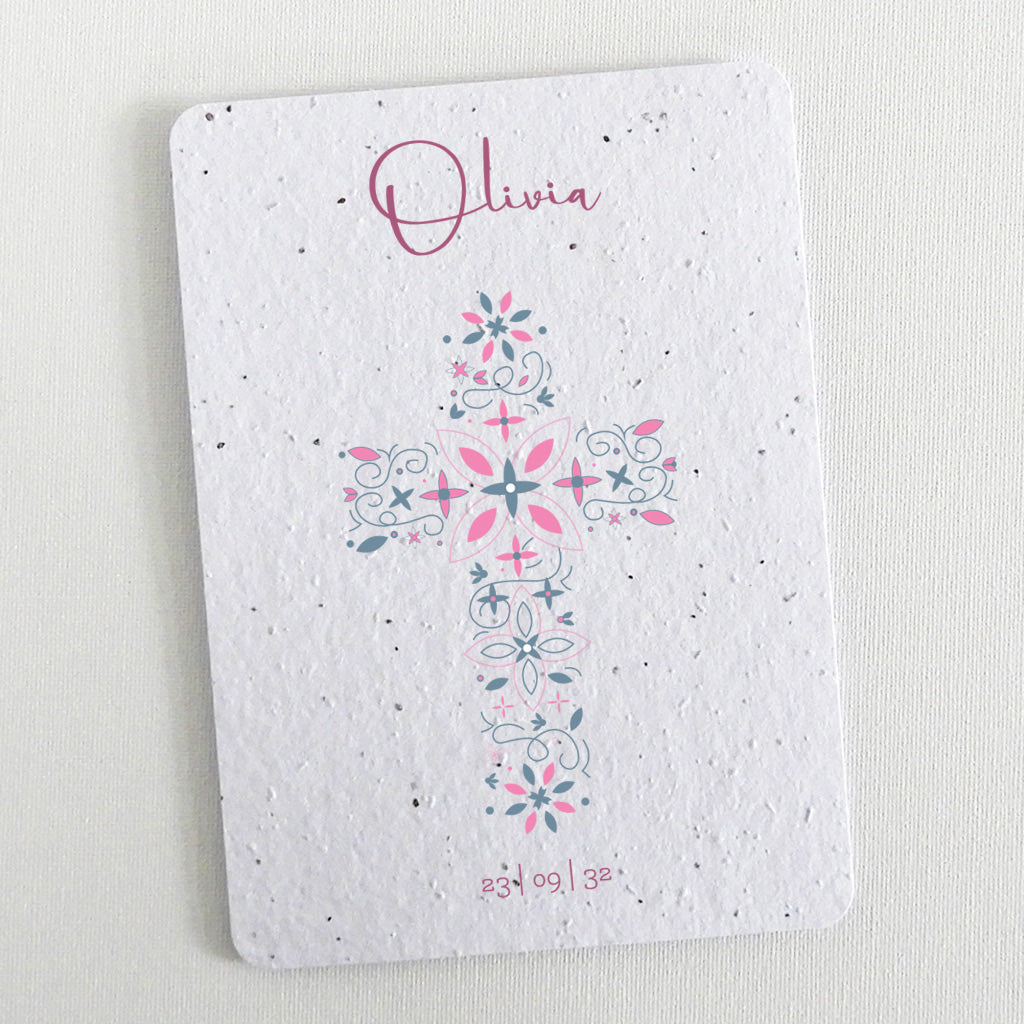 Faire-part de baptême à planter