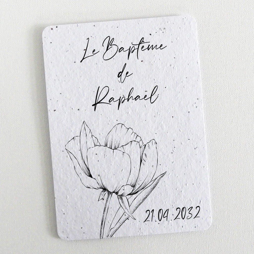 Faire-part de baptême à planter