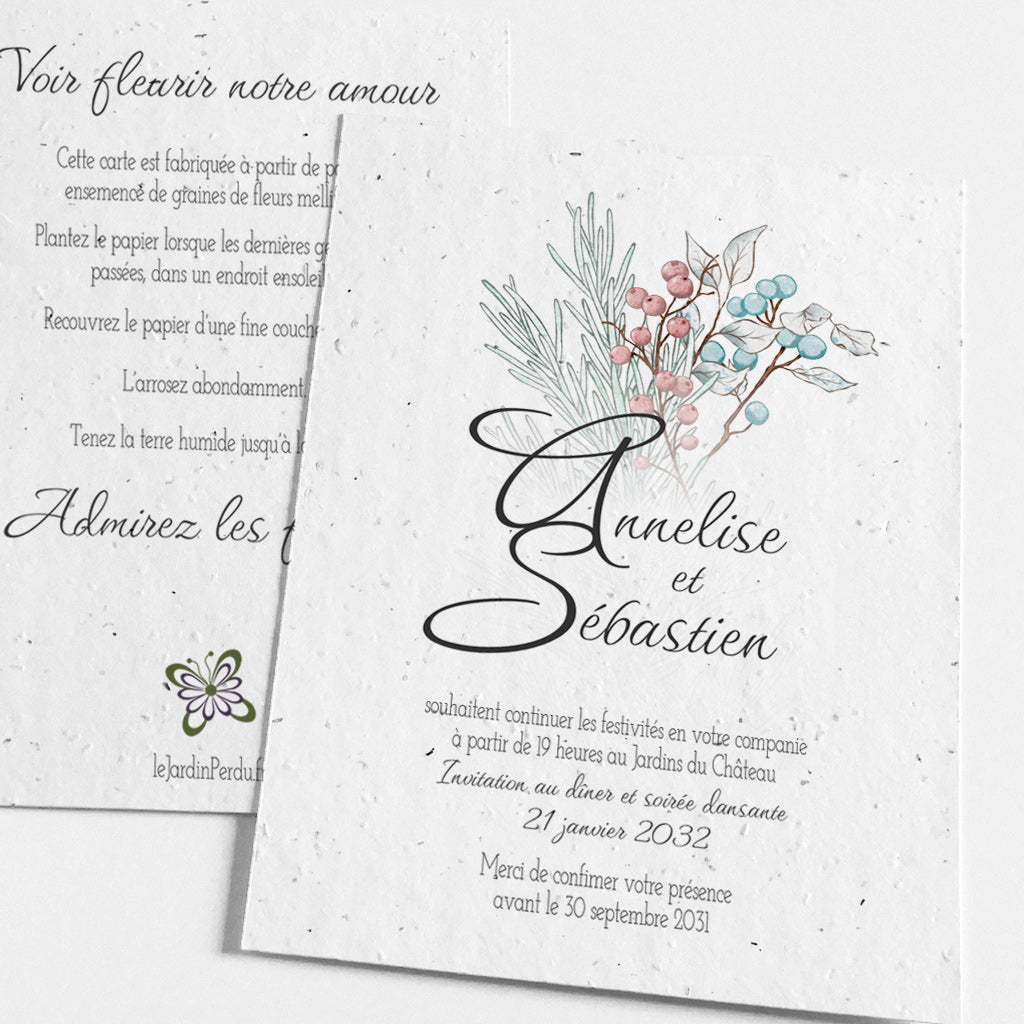 Faire-part de mariage à planter hiver