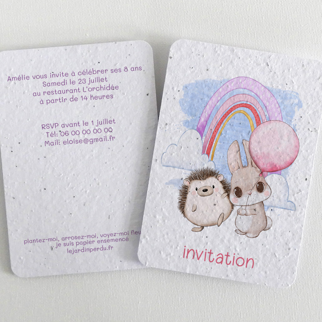 invitation papier ensemencé