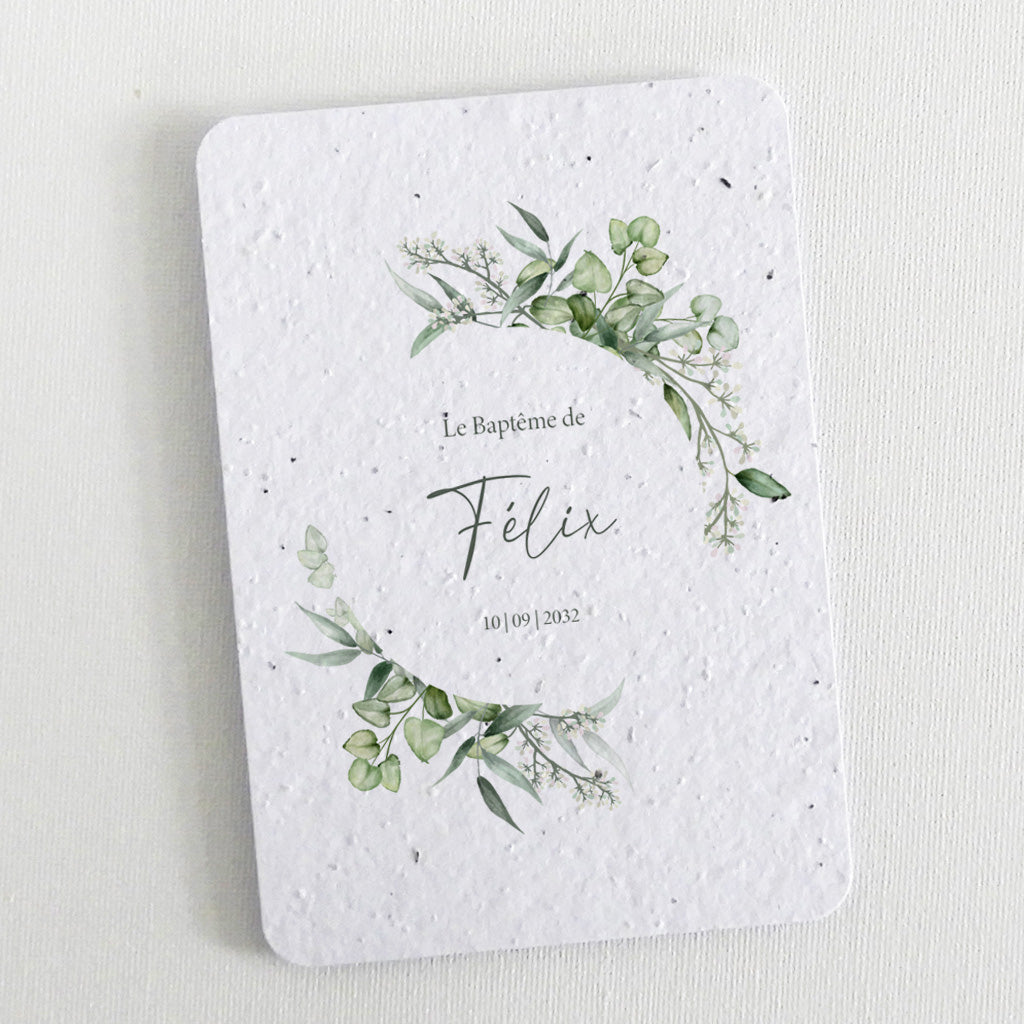 invitation baptême écoresponsable