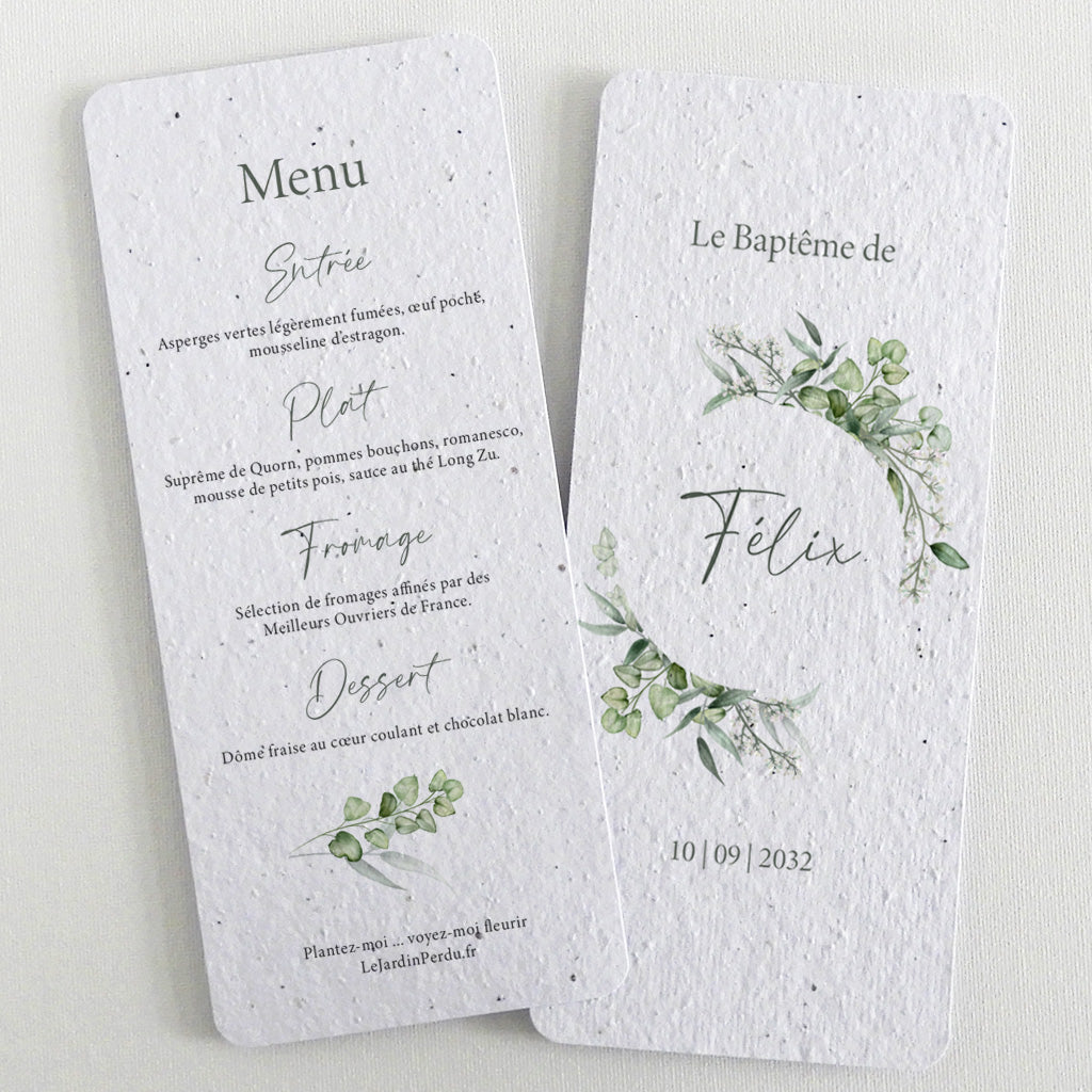menu baptême écoresponsable