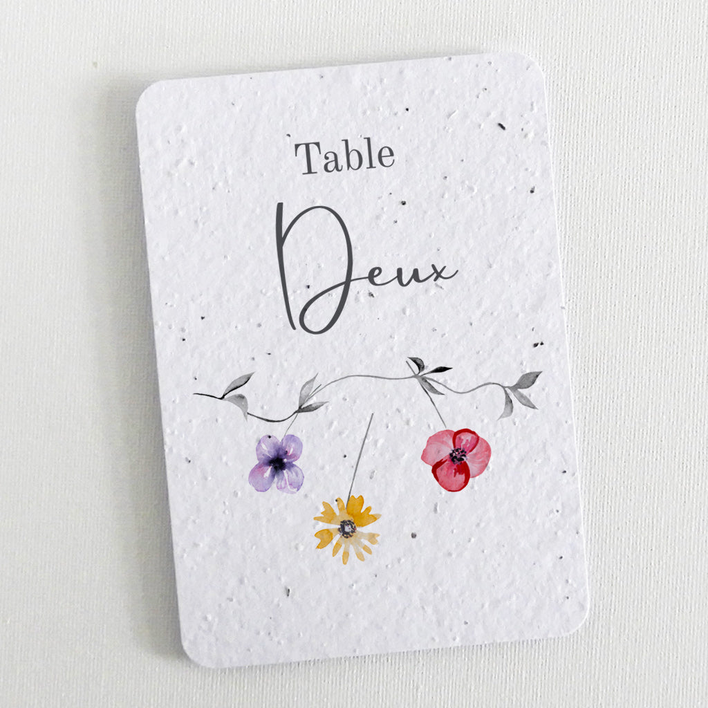 Numéro de table mariage à planter