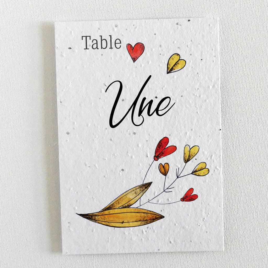 Numéro de table papier ensemencé