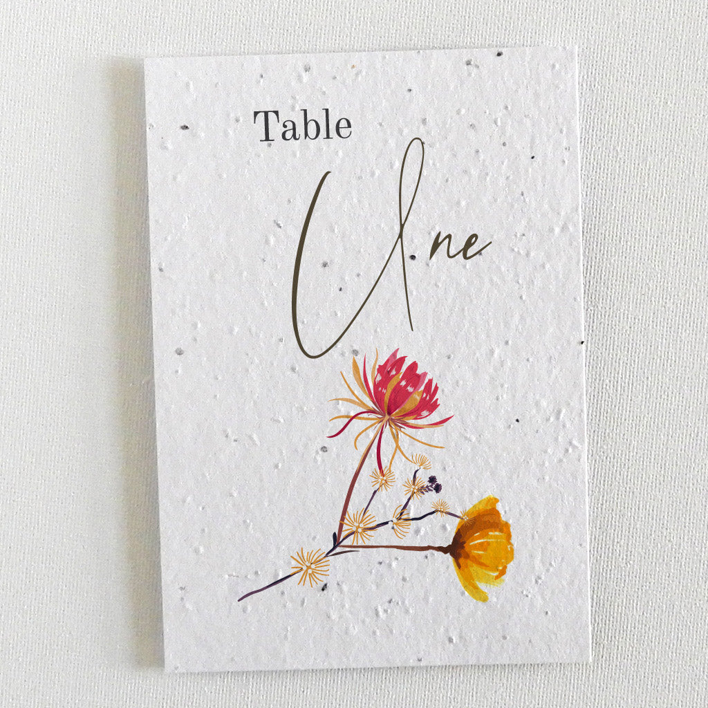 Numéro de table papier ensemencé