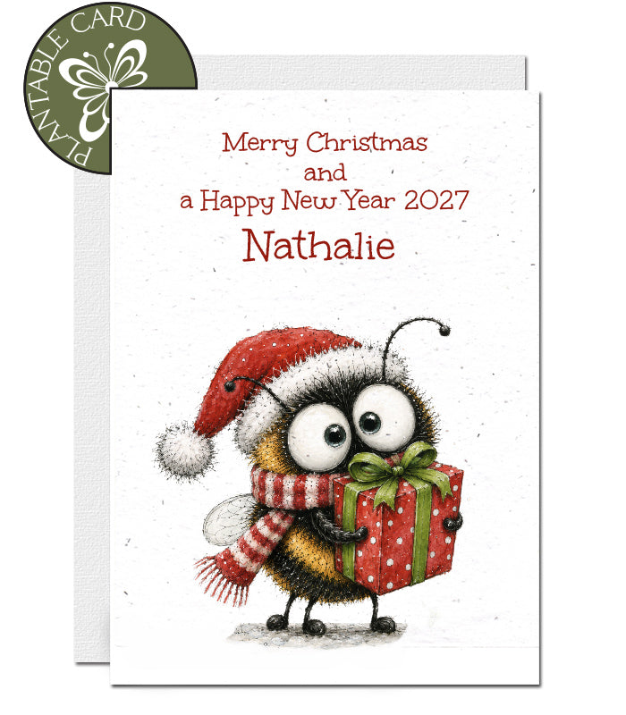 personalised christmas card seed paper