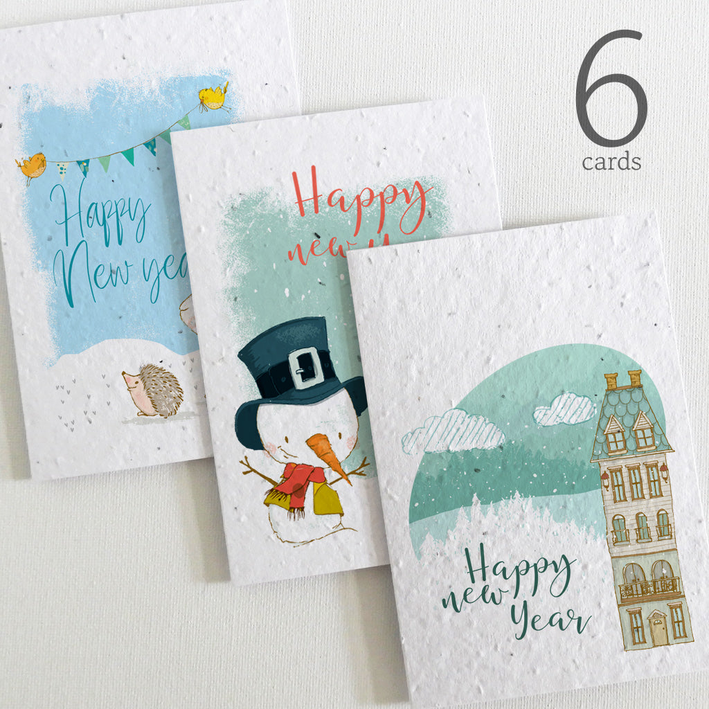 seed paper new year cards