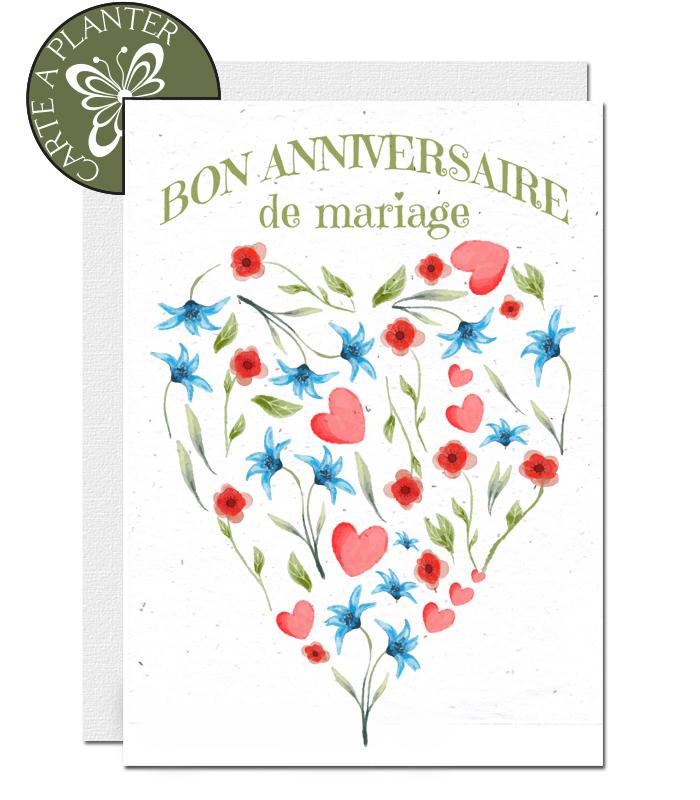 Carte d’anniversaire de mariage écoresponsable 