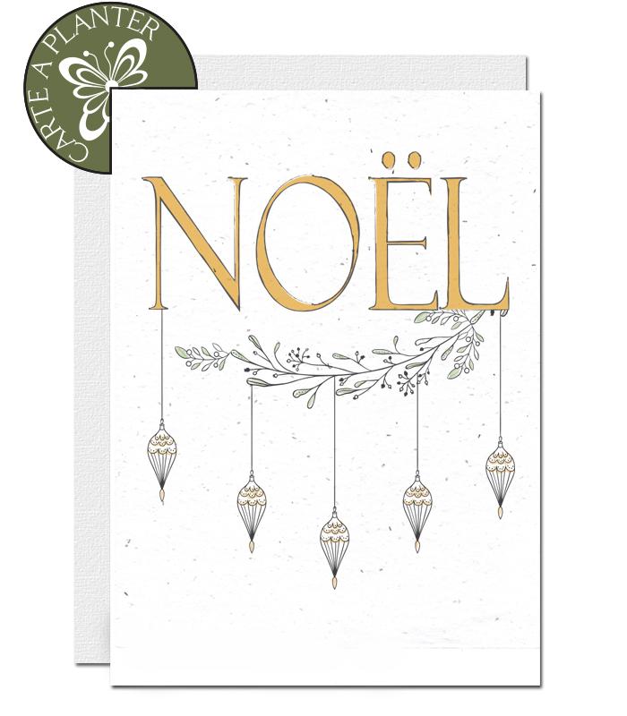 carte de noel papier ensemence