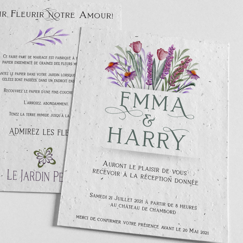 Carte Invitation Mariage à Planter