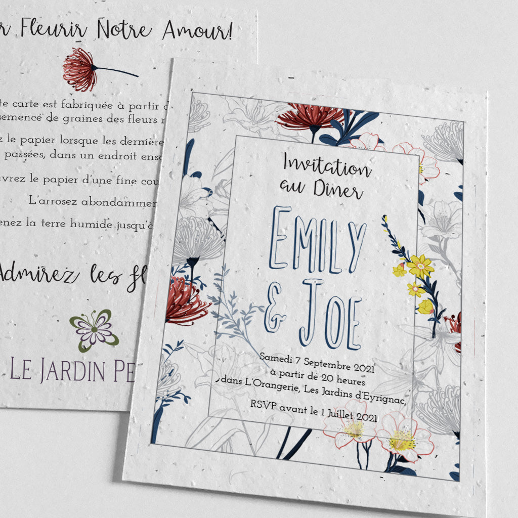 Carte Invitation Mariage écologique
