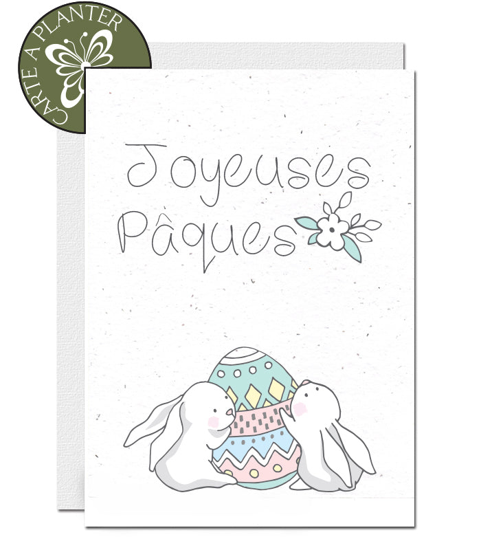 Carte à planter Pâques Lapins