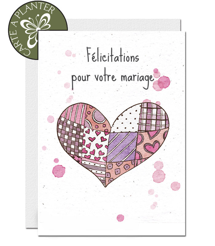 Carte à planter felicitations mariage