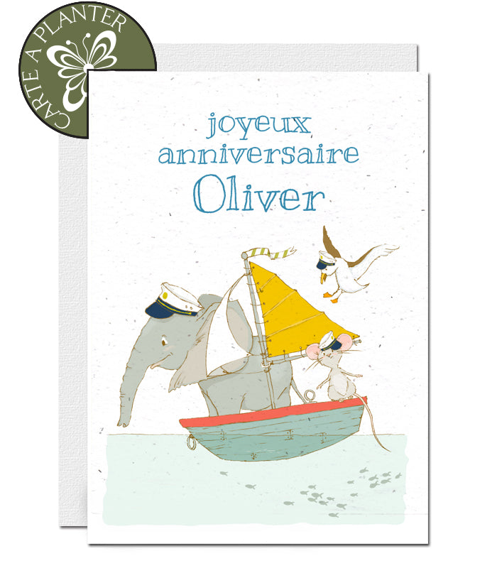 Carte à planter personnalisable bateau