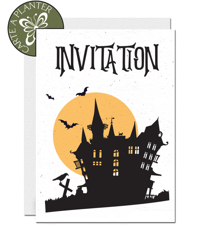 Carte d’invitation à planter Halloween