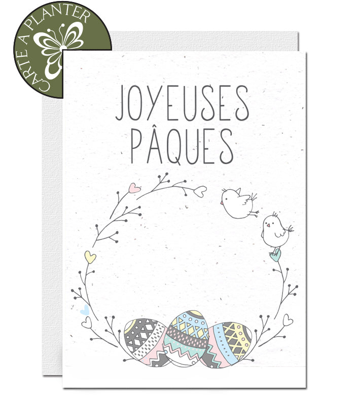 Carte écoresponsable  joyeuses Pâques